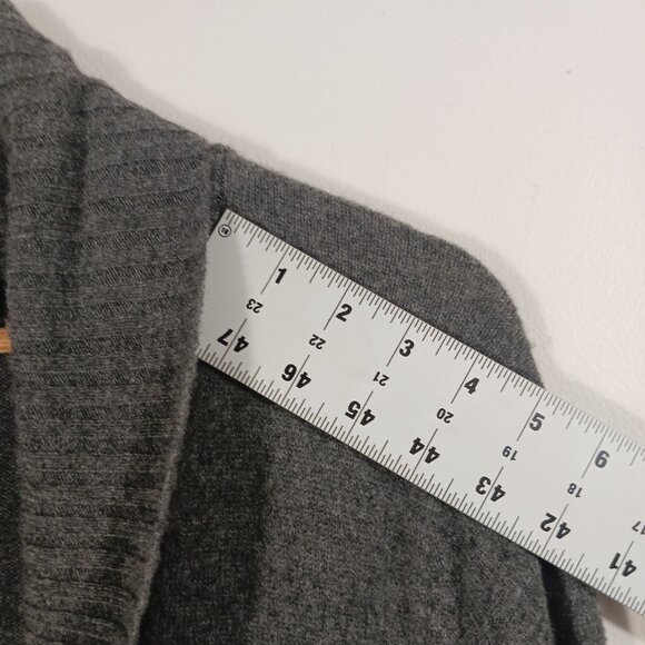 Precious Fibers 100% cashmere Gray Shawl Collar Longline Cardigan Sweater, Large - Picture 12 of 15